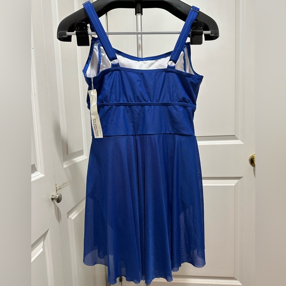 BloomChic Size L Ruched Sculpt Waist  Adjustable Straps Swim Dress - Picture 2 of 4